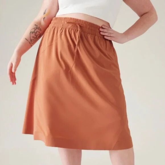 Athleta ARRIVAL Jupe Orange Packable Trave‎ Skirt Plus Size 20 NWT - Picture 2 of 5